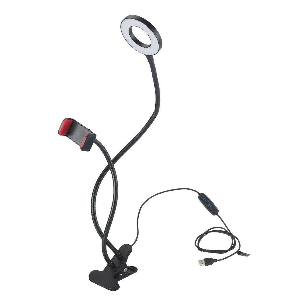 Hang onn Selfie Lamp With Smartphone Holder Black 21" Brand New in Box NIB